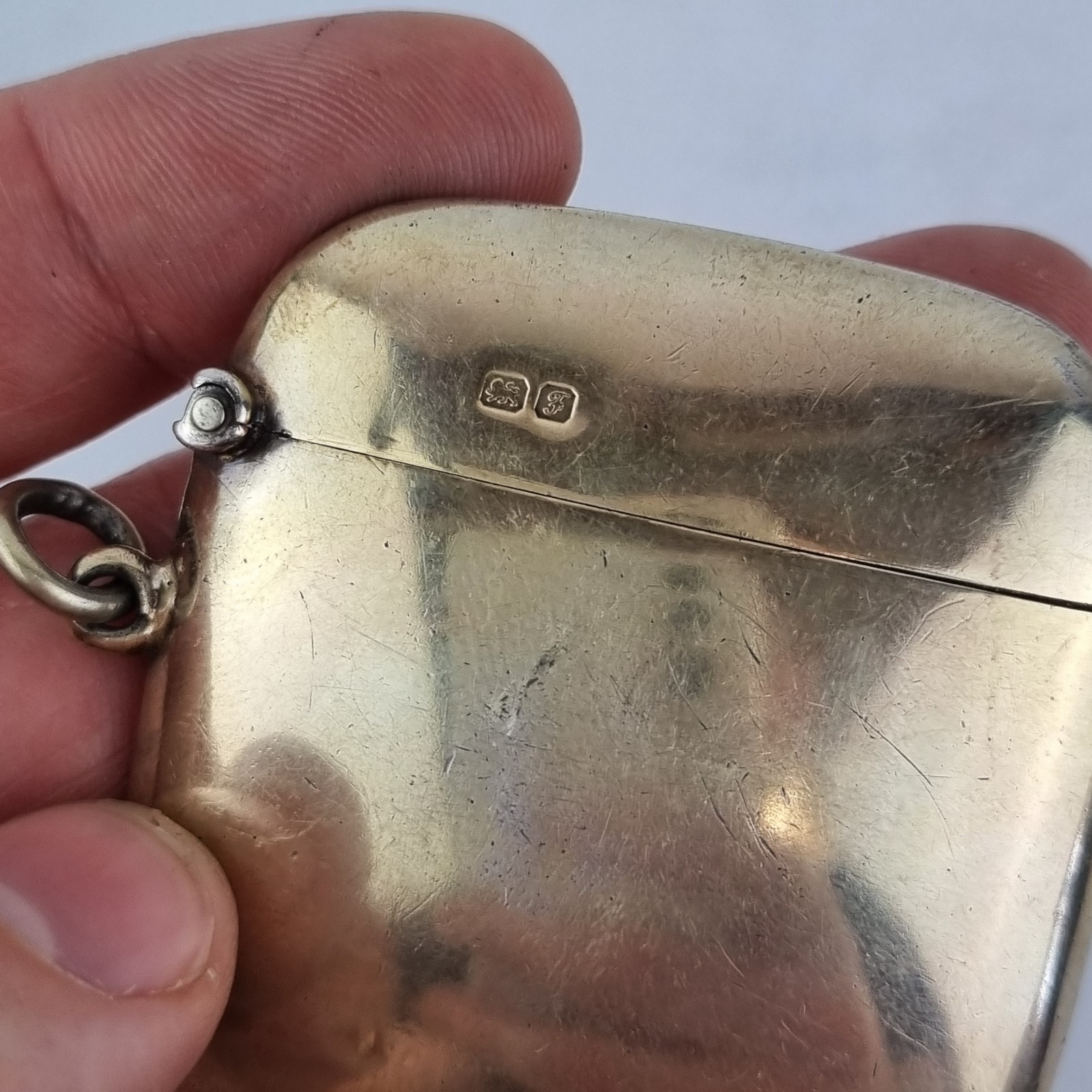 Antique Silver Gilt Vesta Case Chester 1906 William Neale