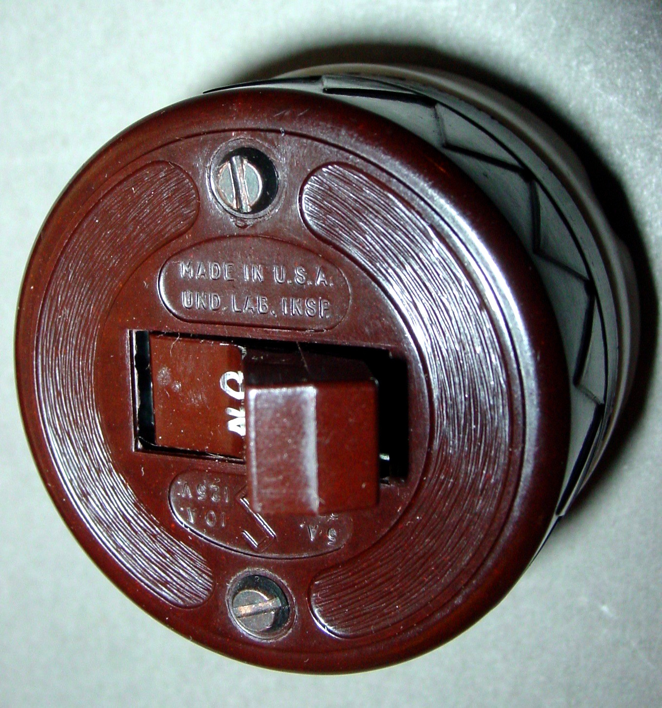 Vintage Surface Mount Circular Wall Toggle Light Switch Industrial Art Deco USA