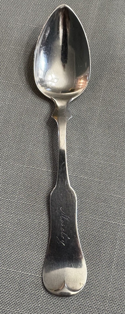 Antique Jaccard Co St Louis Coin Silver Teaspoon 22g Heavy Fiddle Tipped Moseley