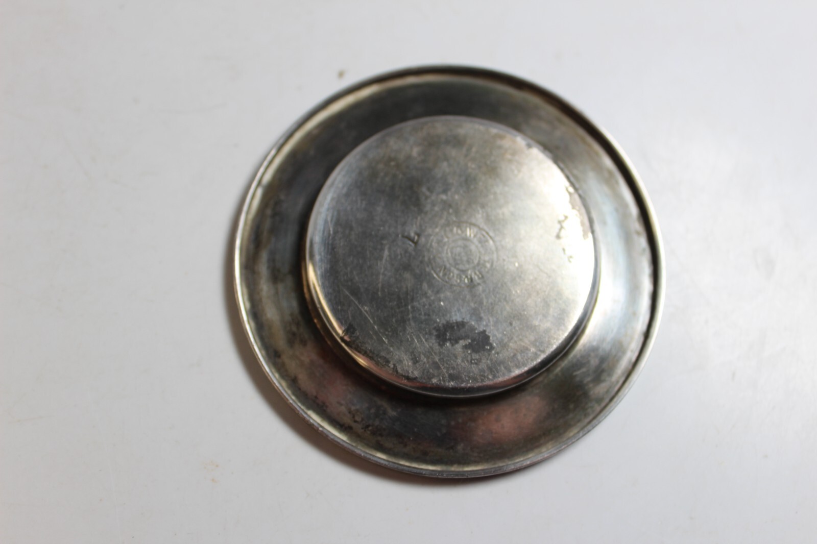 Antique Victorian E G Webster Silver Plate 2.75″ Minatare Tray or Pin Dish Bird