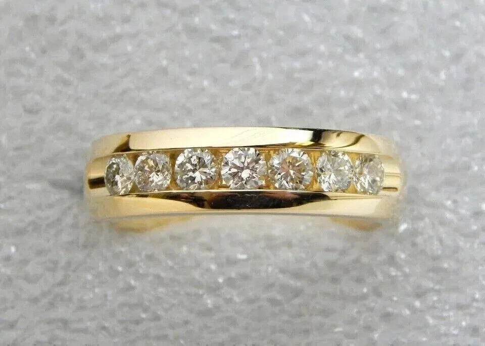 2Ct Round-Cut Lab Created Solitaire Men’s Engagement Ring 14K Yellow Gold Plated