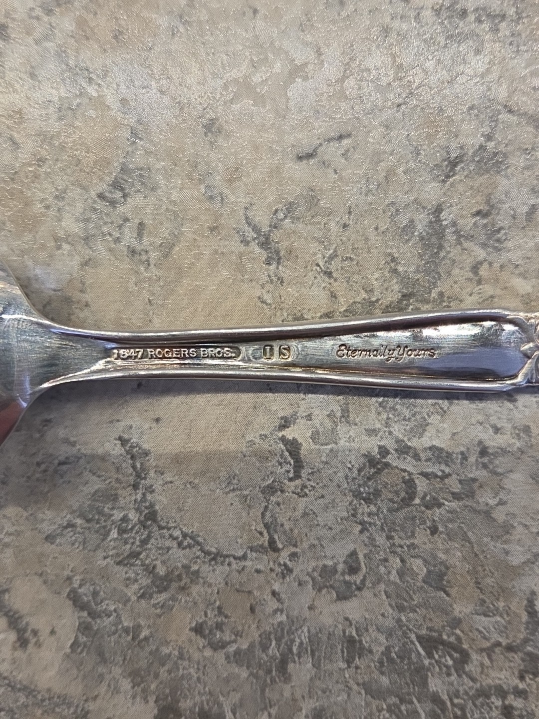1847 Rogers Bros “Eternally Yours” Silverplated Baby Spoon & Fork IS 4.25″