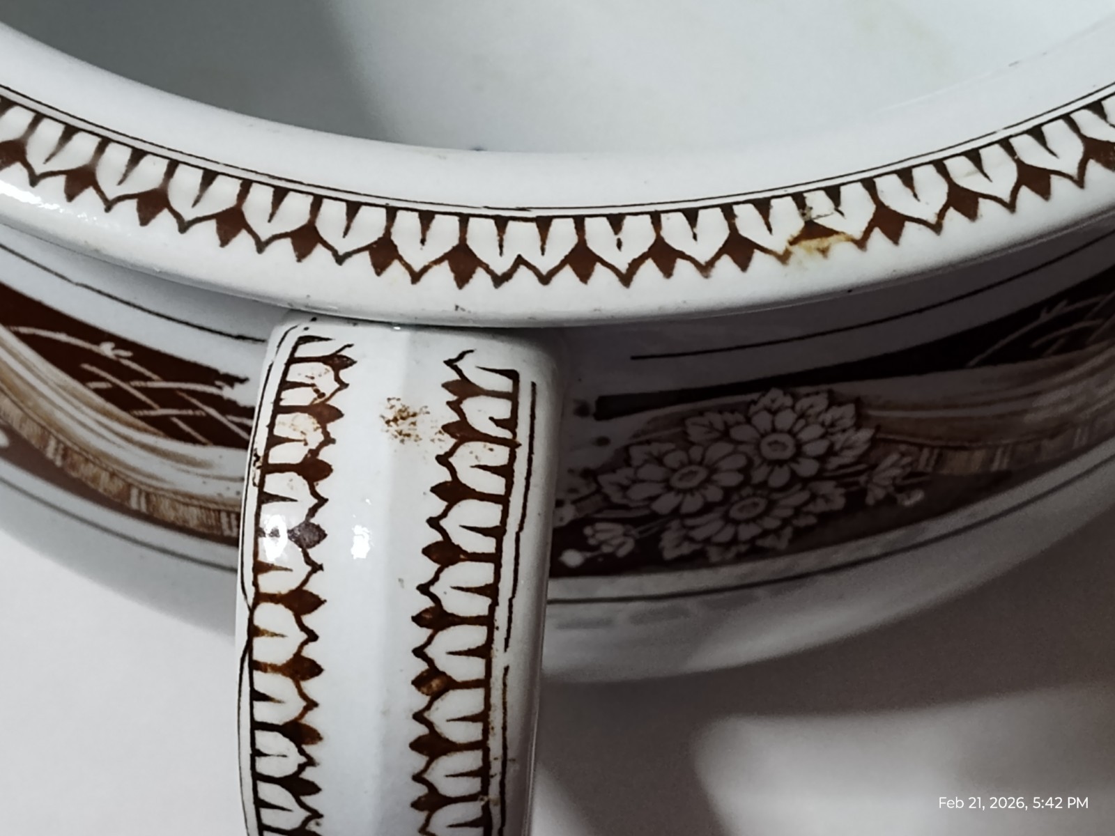 Antique 19c BWM & Co. Alexandra Pattern Chamber Pot From Staffordshire England