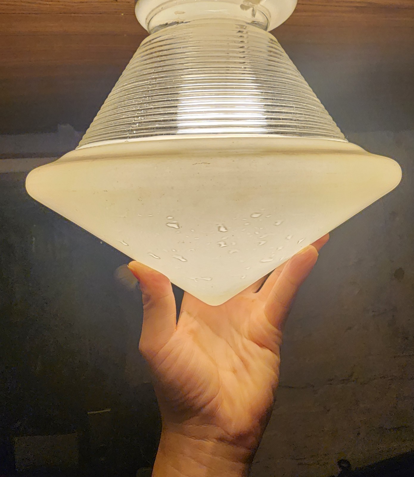 Antique Lightolier Art Deco Ceiling Light Fixture Cone Skyscraper