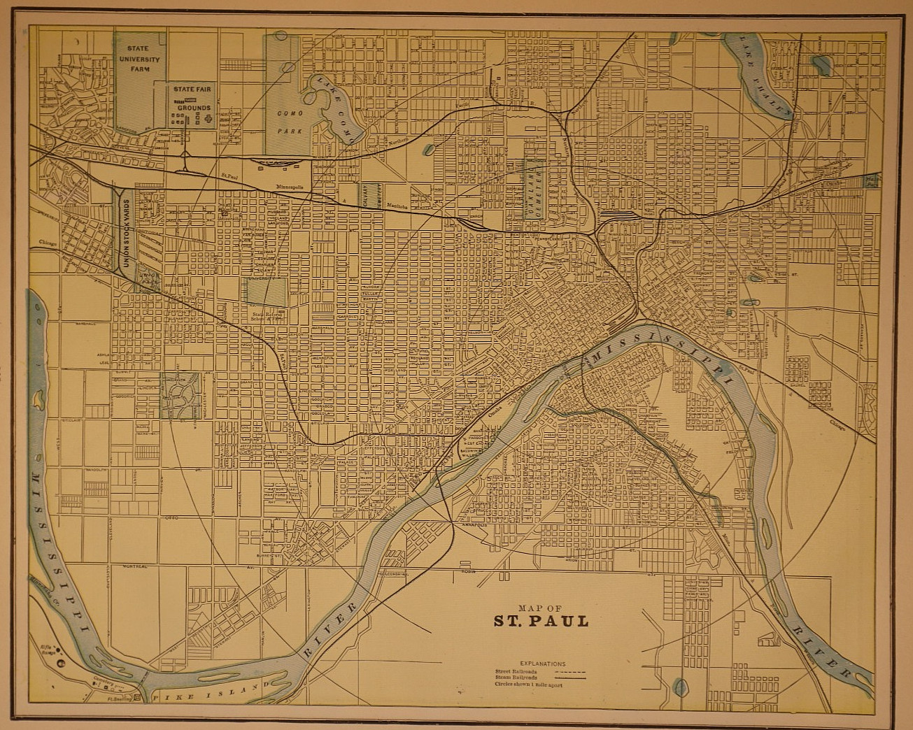 1892 City Map ~ St. Paul, Minnesota / Kansas City, Kansas on Reverse (11×14)