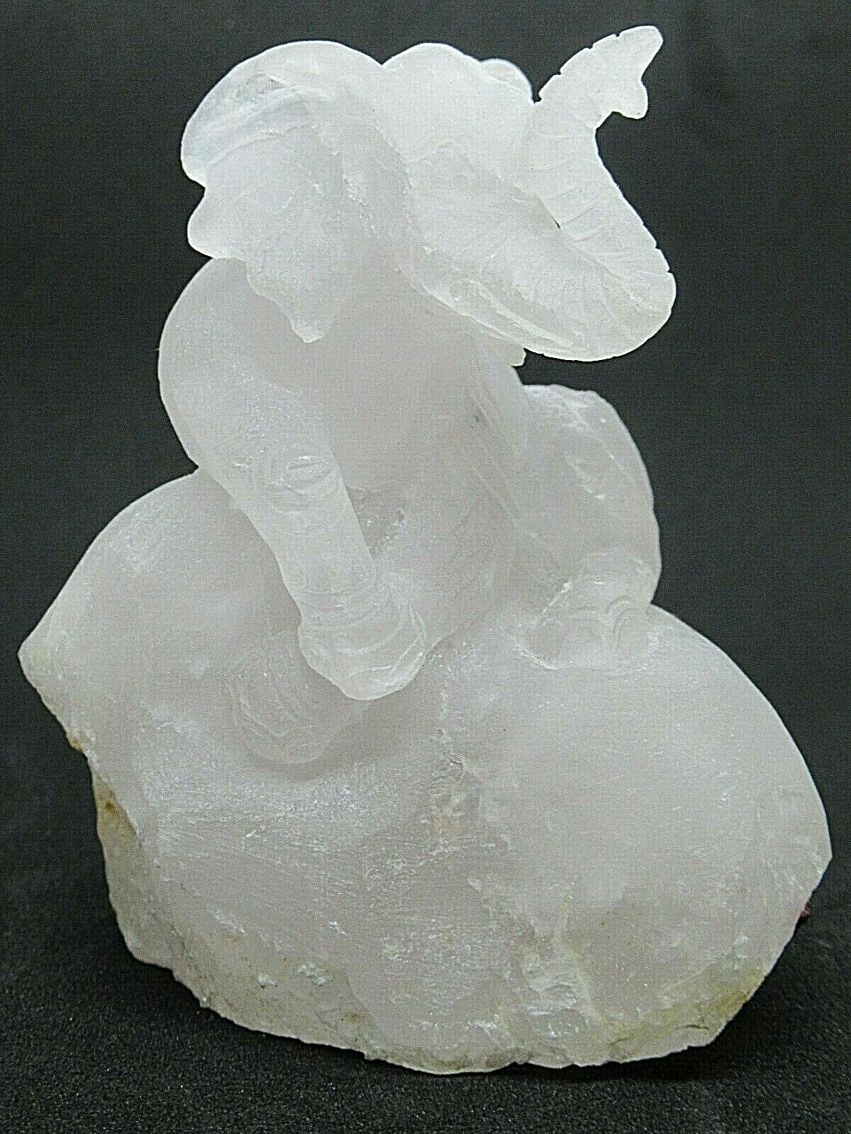**1lb 4oz RARE Burmese Mist Chalcedony Elephant Carving**