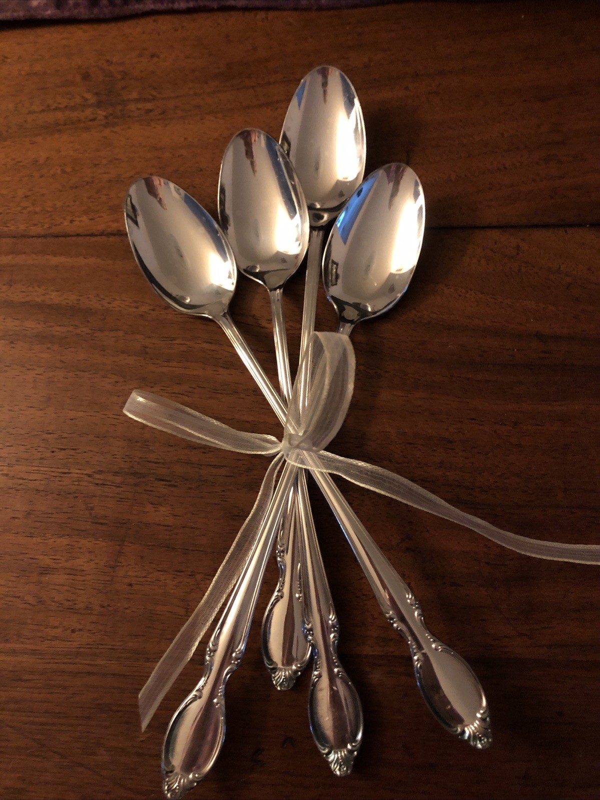 Wm Rogers IS 1954 Precious Mirror Iced Tea Spoons Set Of 4