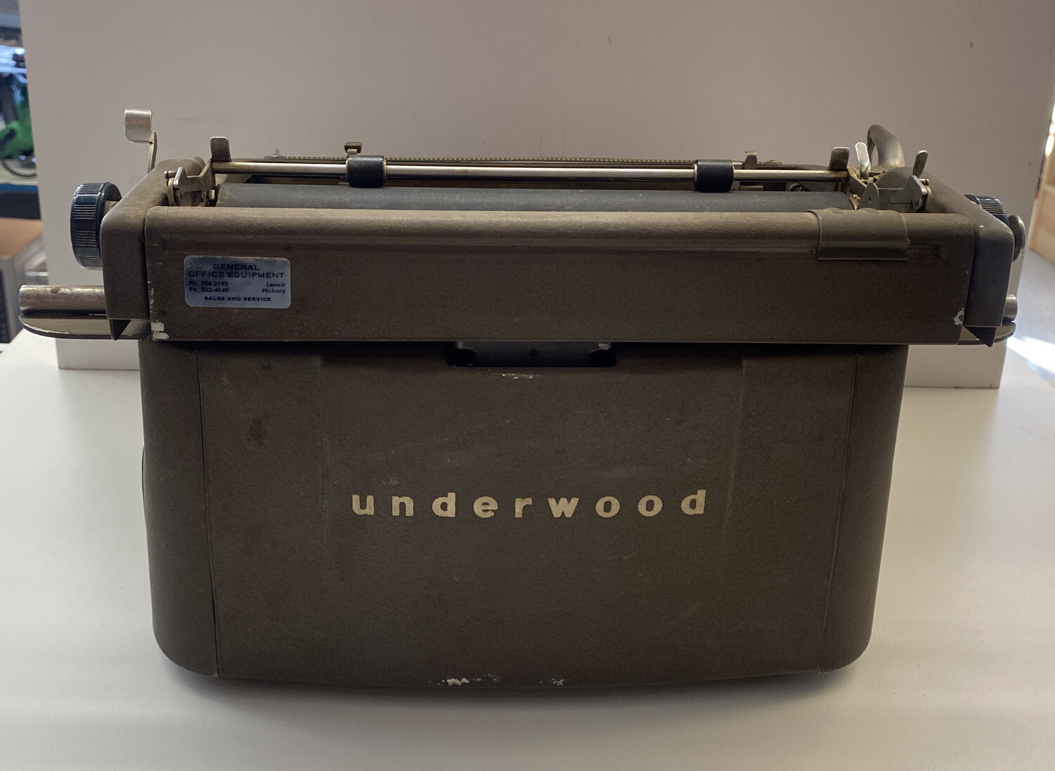 Antique Underwood Typewriter Cast Iron Army Green P29760