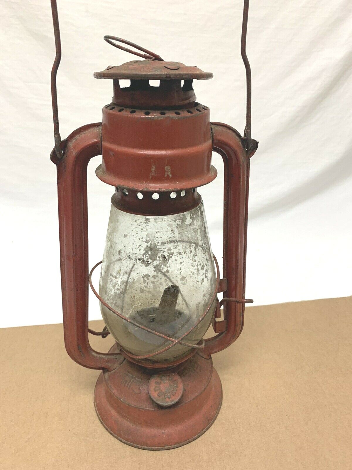 Rare Vintage Dipti Lantern Made in Calcutta India Red Glass No. 5