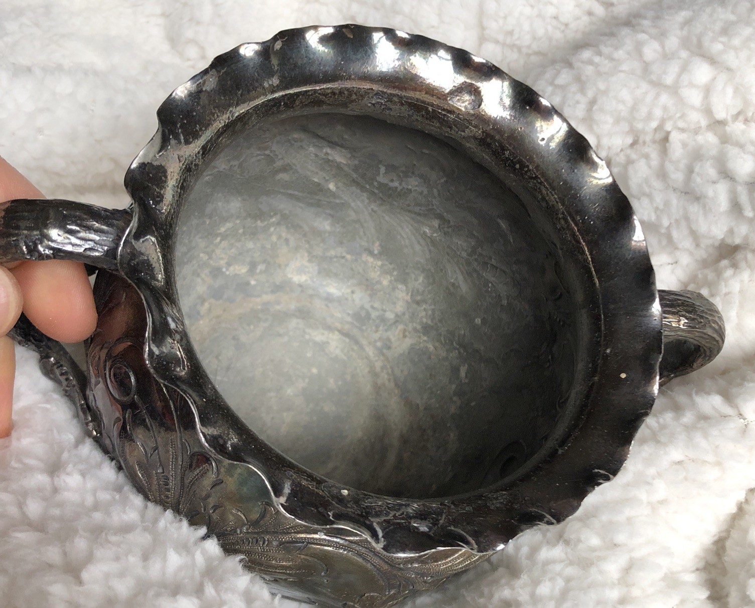 Antique Victorian William Hutton Sheffield England Rococo Bonbon Dish BEAUTIFUL!