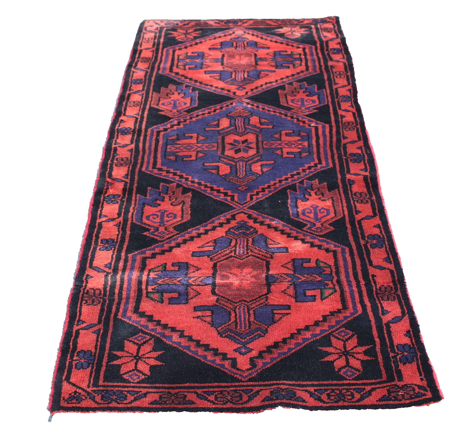 Tribal Vintage Colorful Afghan 2′ 10″ x 6′ 12″ Pink Handmade Area Rug