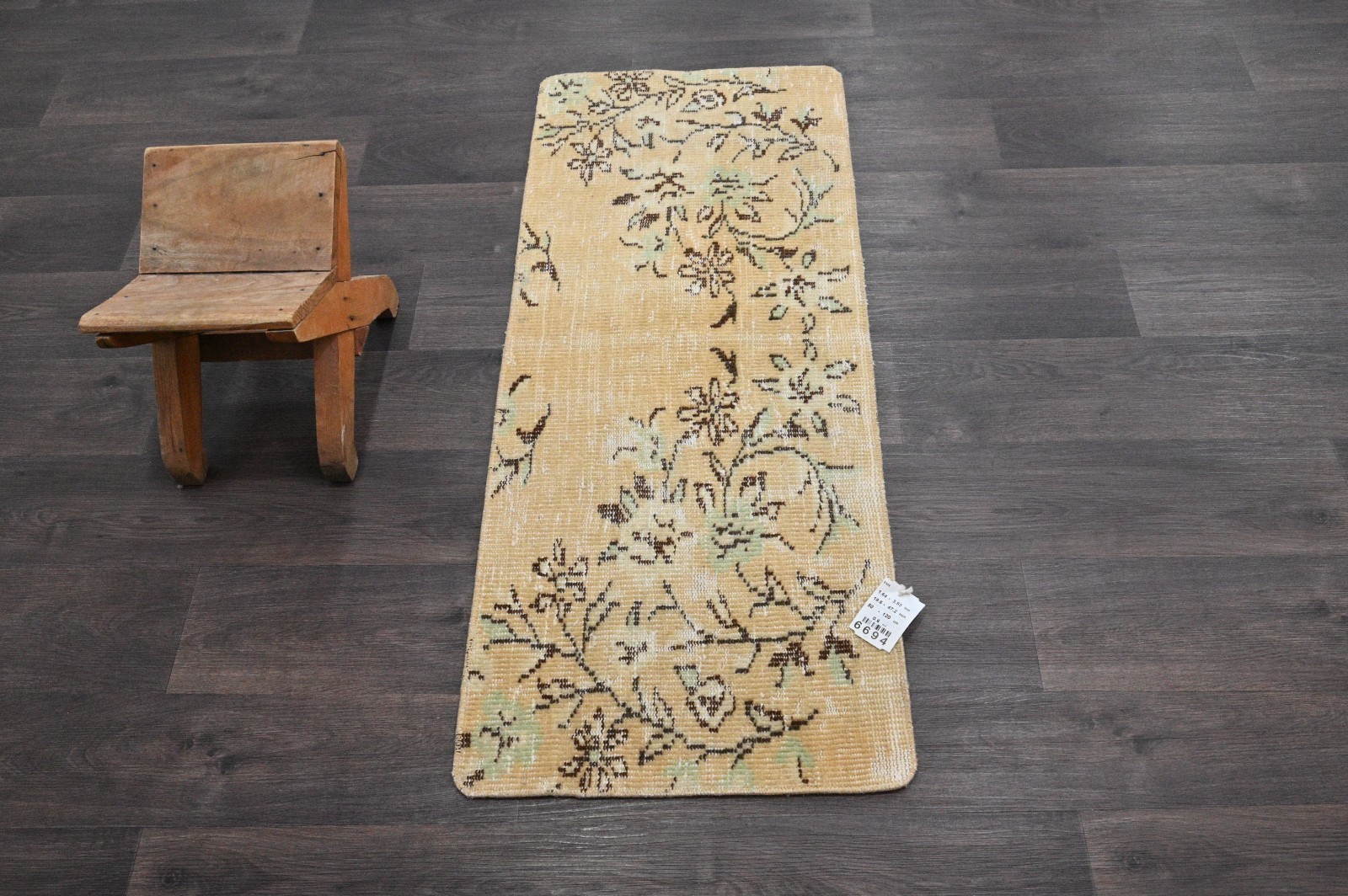 Oushak Turkish Doormat Rug 2×4 BEIGE Anatolian Handmade Vintage Small Kilim Rug