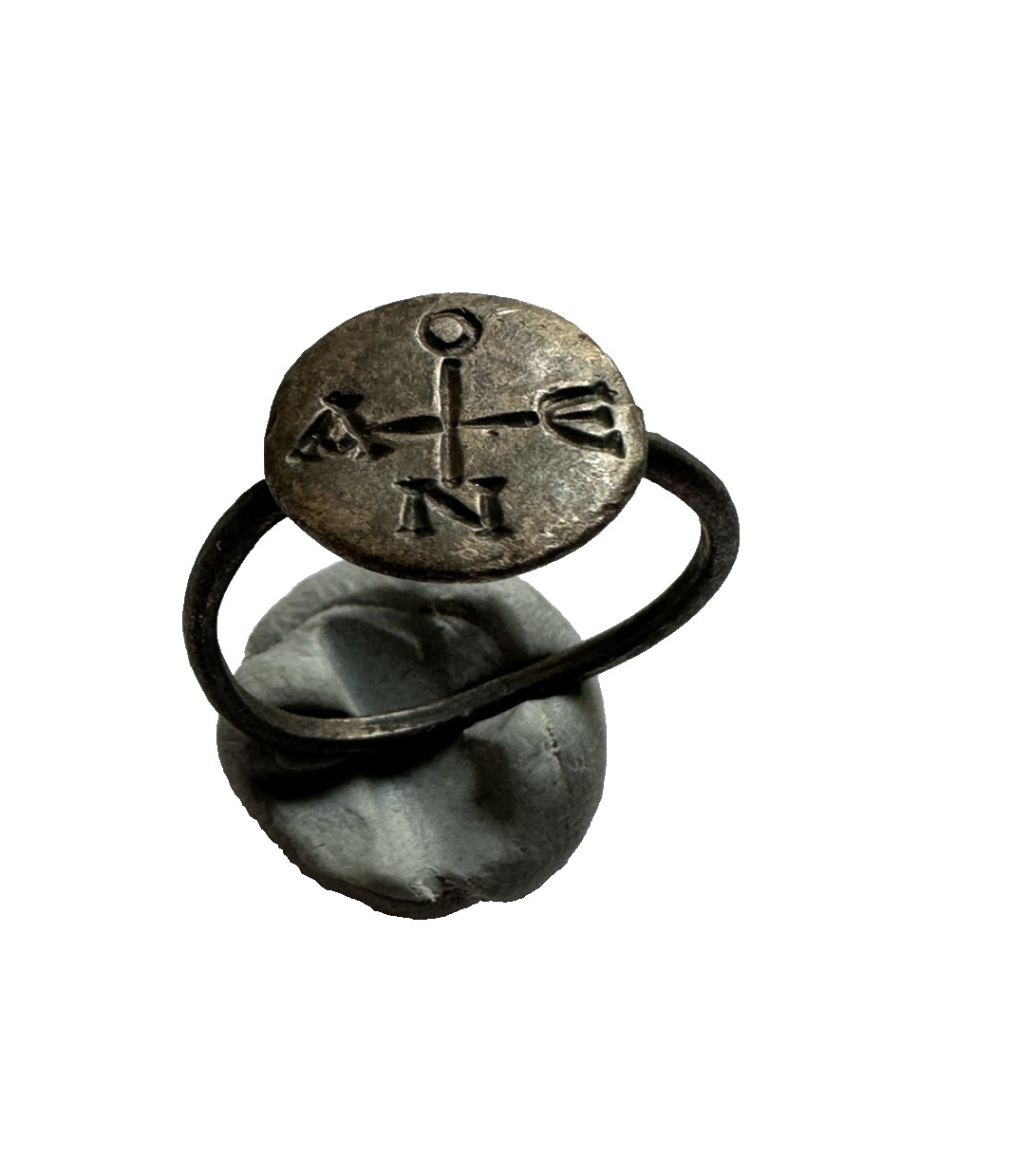 Ancient Byzantine Silver Ring with Monogram 8th-10th century AD. 88