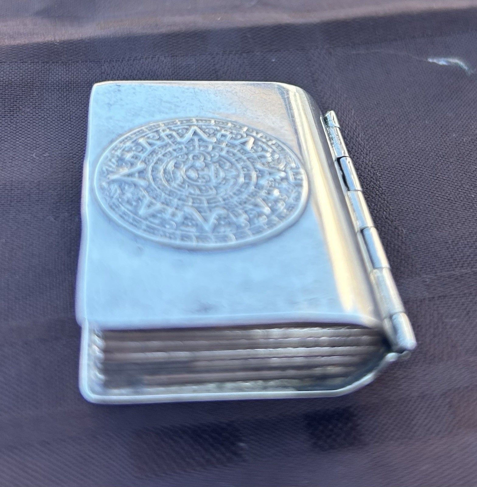Antique Sterling Silver .925 Travel Ashtray with Lid ExcellentCondition Rare