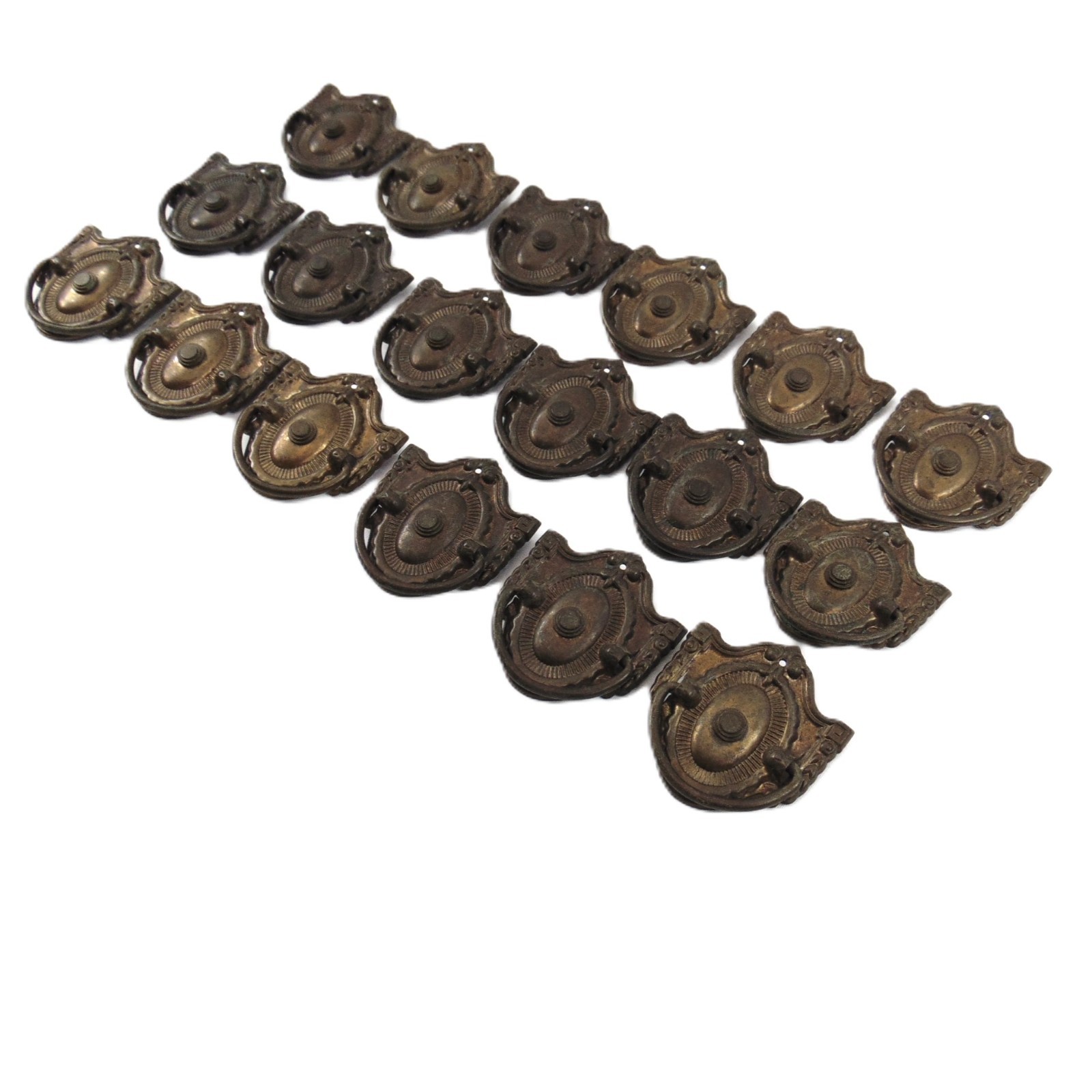 Lot of 18 Antique Victorian Eastlake Brass Bail Drawer Pulls Cabinet Hardware