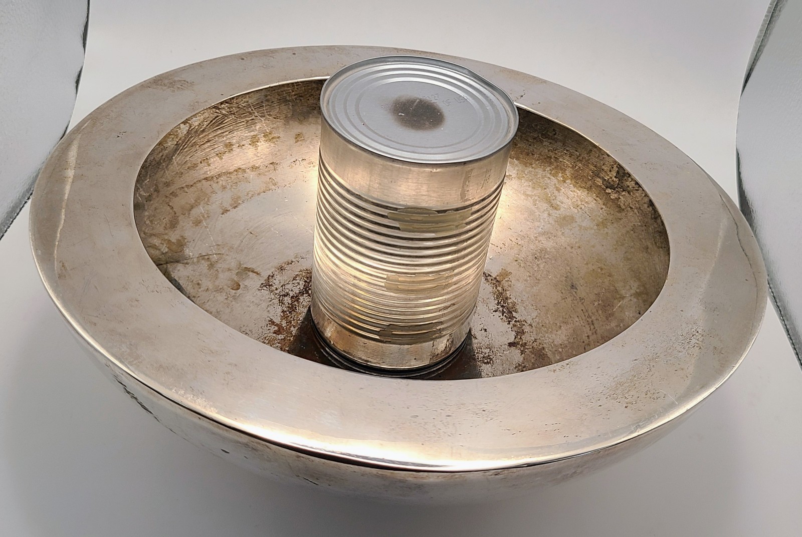 Vintage Art Deco Silver Plated Bowl Serving Dish Vase with Rim 11″ Heavy