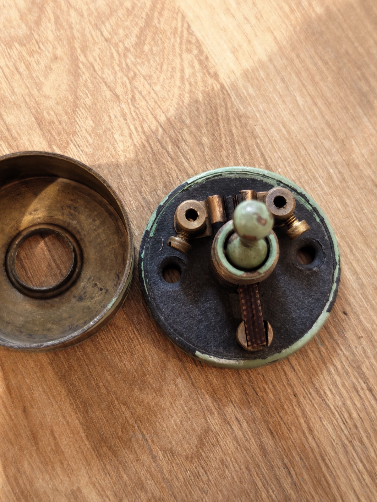 Antique Brass Switch Old Dolly Toggle Vintage Art Deco