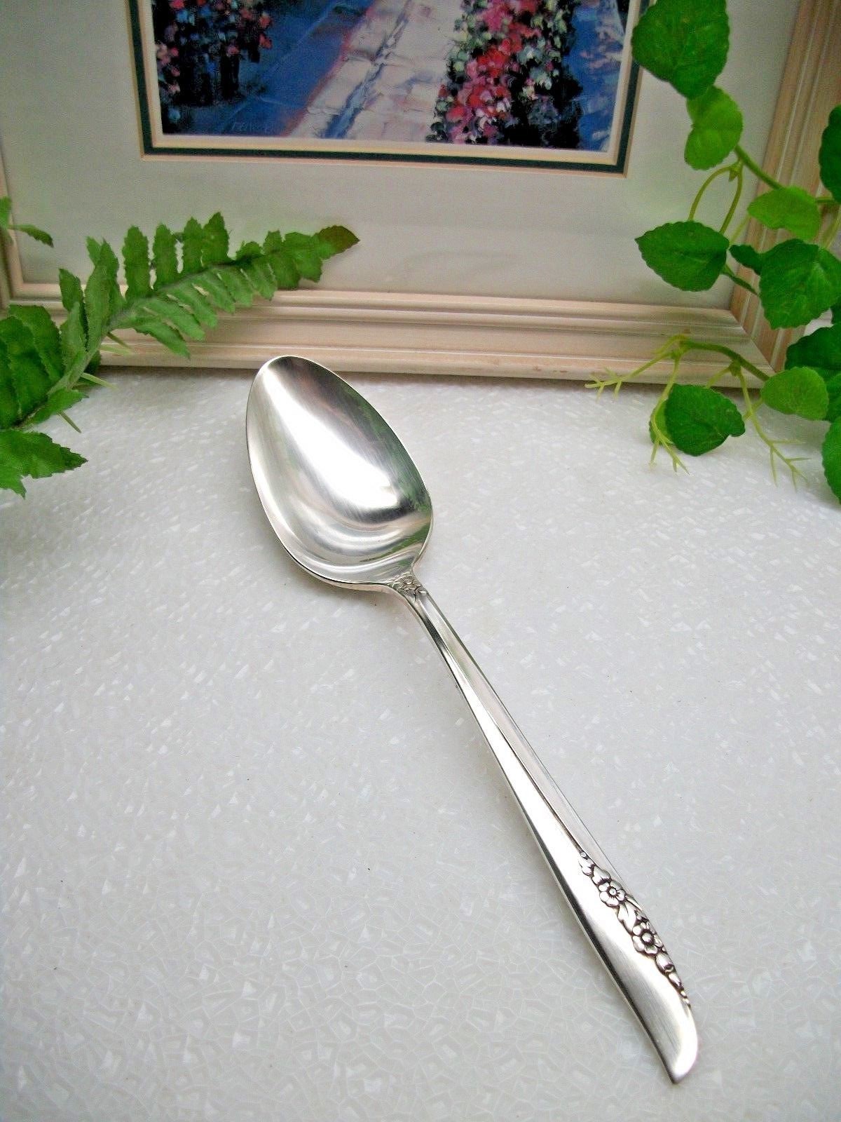 Oneida Ltd. 1881 Rogers LILAC TIME Silverplate Solid Serving Spoon 1957