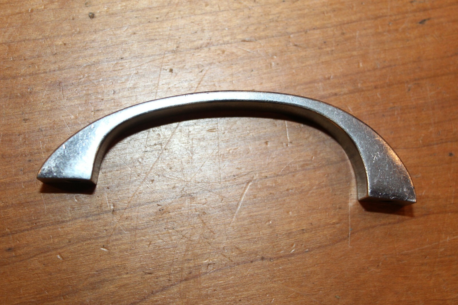 Worn Nickel on Bronze Mid-Century Modern Cabinet Door Pull / Handle K-17