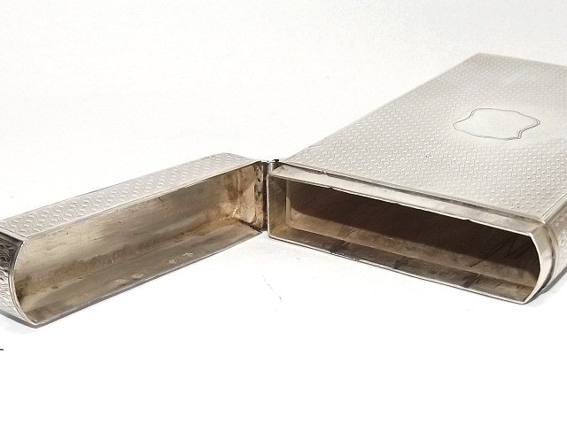 VICTORIAN SCOTTISH STERLING SILVER CHEROOT CASE, JAMES NASMYTH, EDINBURGH 1834