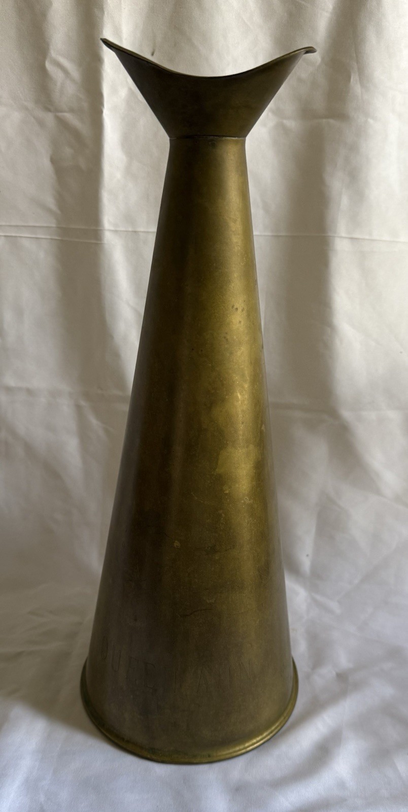 Queen Ann Copper and Brass Handheld Megaphone / FogHorn 14 7/8 Engraved Vintage