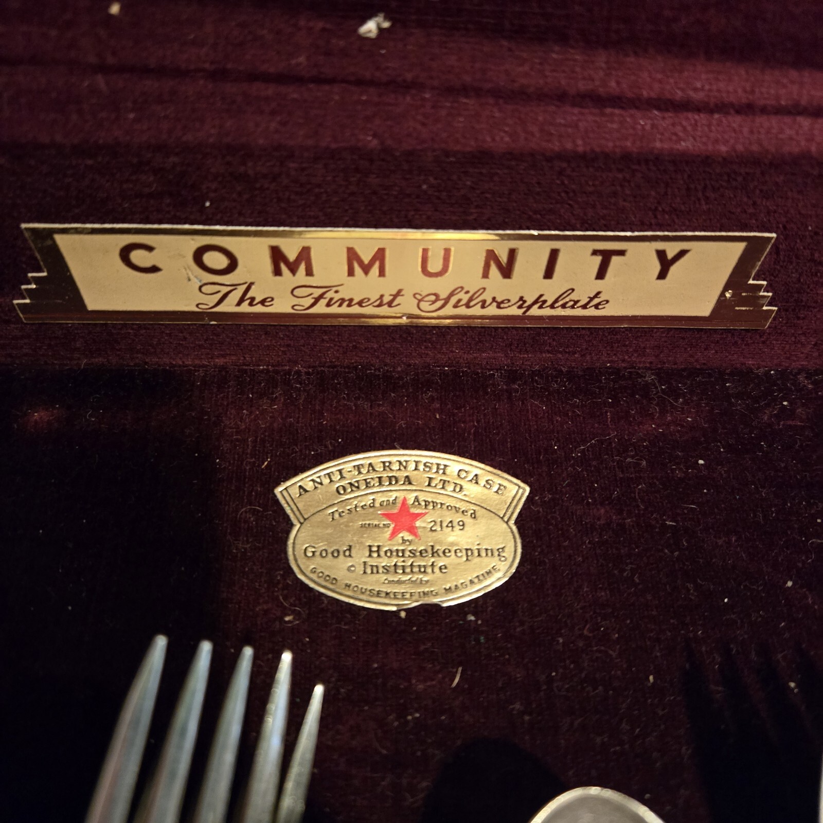 Oneida Community Plate 1939 Forever Flatware Wood Drawered Box 88 Pc Silverware