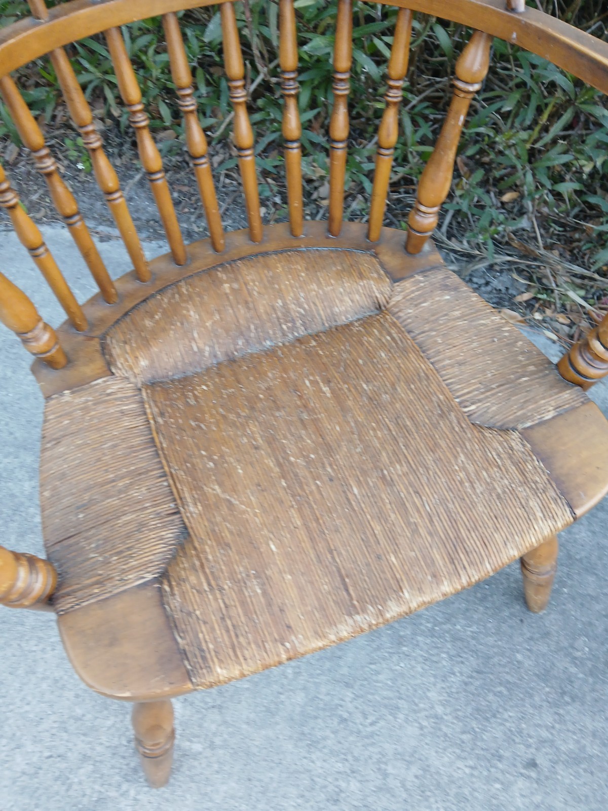 Vintage Barnard & Simonds Windsor Comb Back Dining Country CHAIR Rush Seat Wood