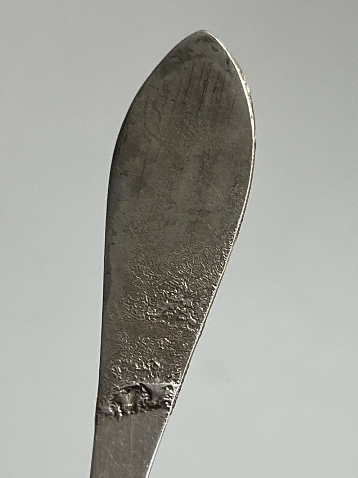 CM Silver Spoon with Hallmarks, United Kingdom, Decorative Handle, Antique