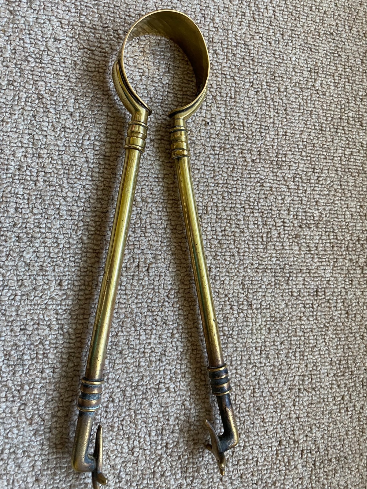 Brass Coal Tongs Handle 33 cm tall