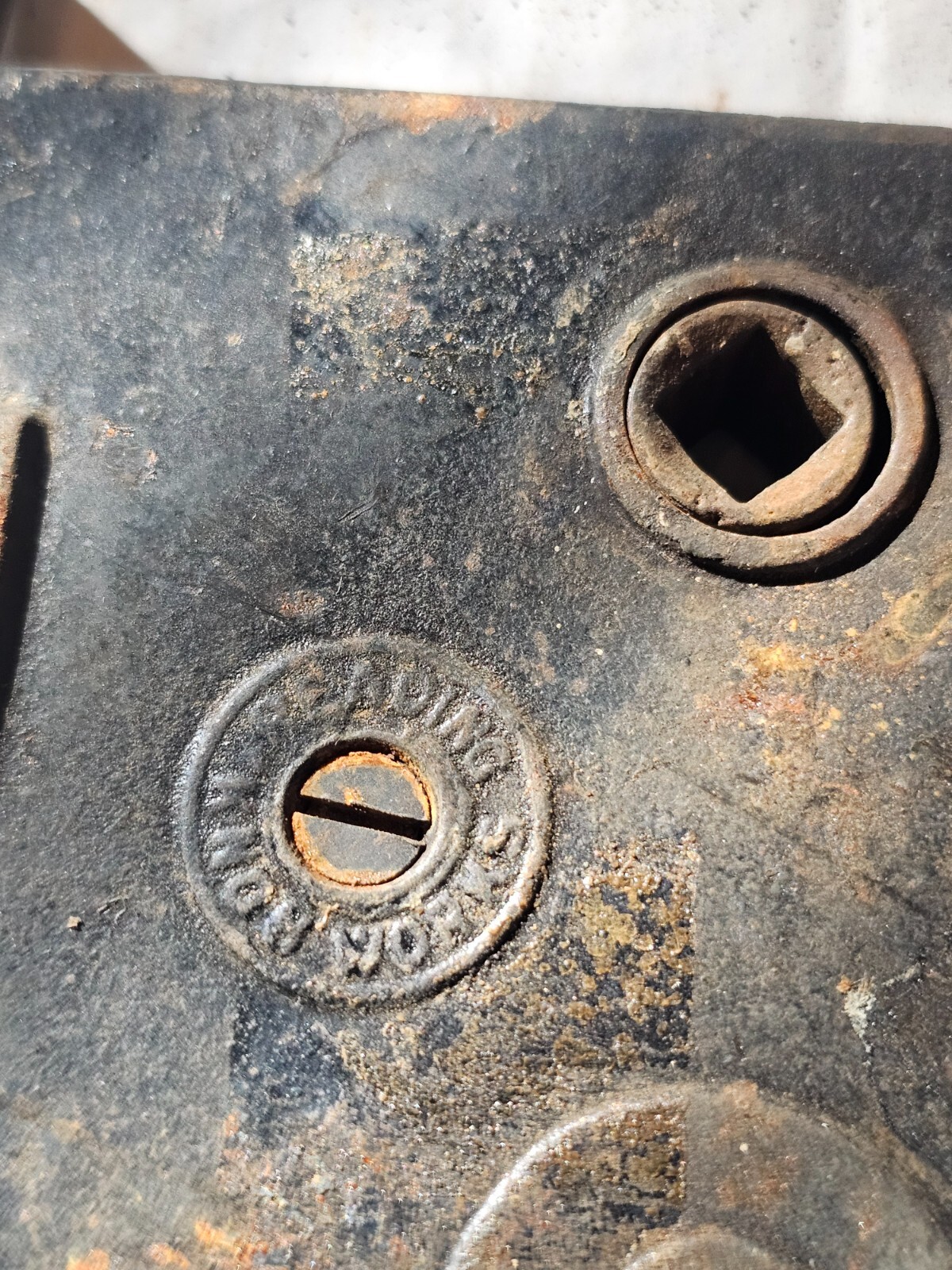 OLD DOOR LOCK BOX MARKED READING With KEY