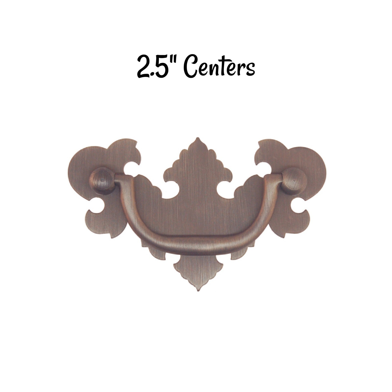 Drawer Pull Chippendale Early American Style 2 1/2″ Centers Antique Brass