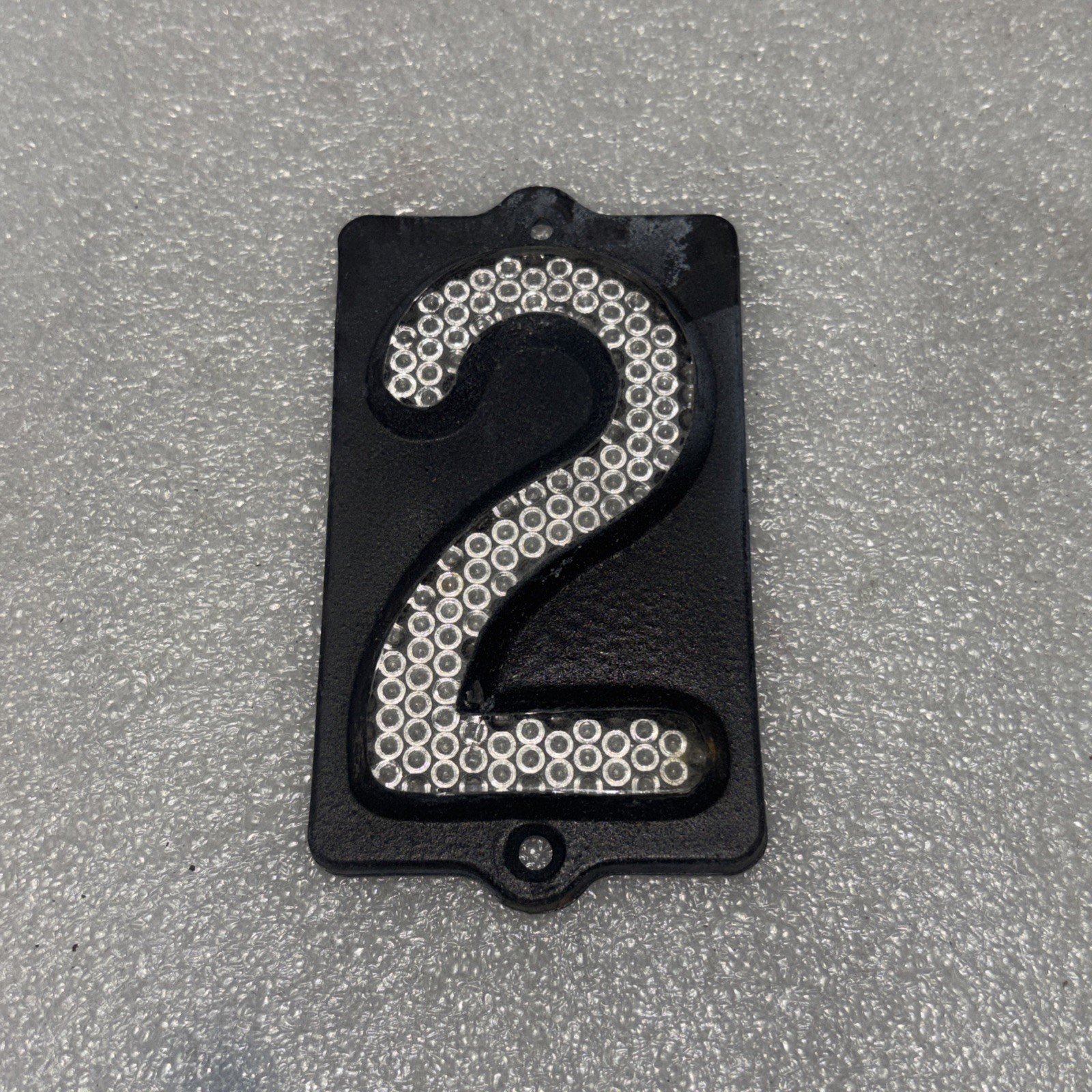 1 Vintage House Number 2 Antique Glass Reflecting Vintage 50s 60s 3.5×2
