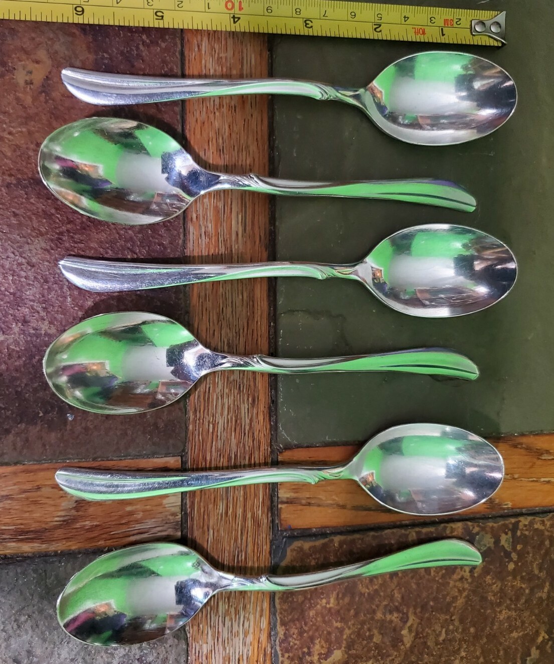 🔎LOT OF 6 NICE MID CENTURY c1958 RADIANCE SILVERPLATED TEASPOONS/ TEA 🍵SPOONS