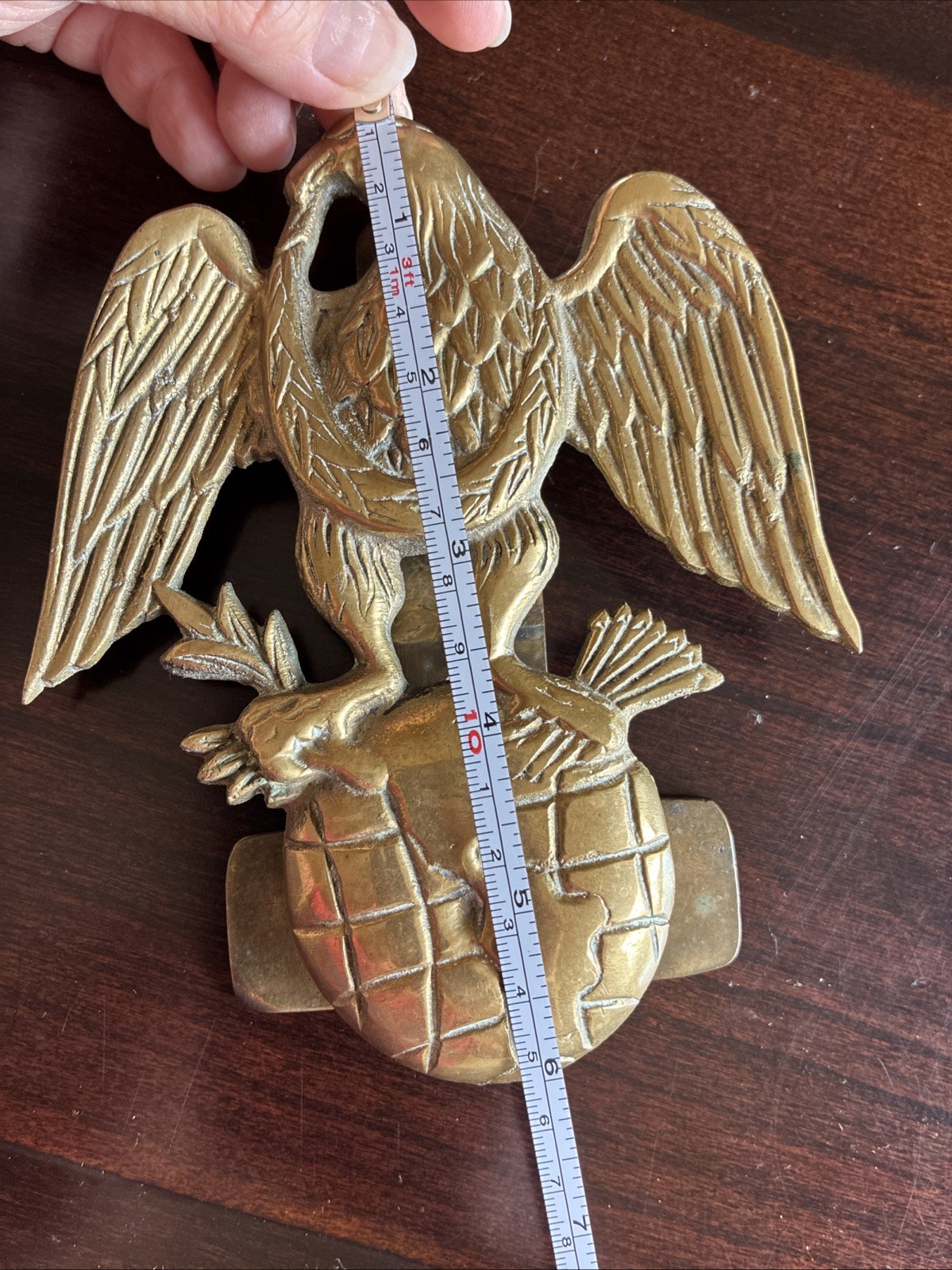 VNTG/Penco/Brass American Eagle Door Knocker/Globe/New Bedford MA/Taiwan/1970s