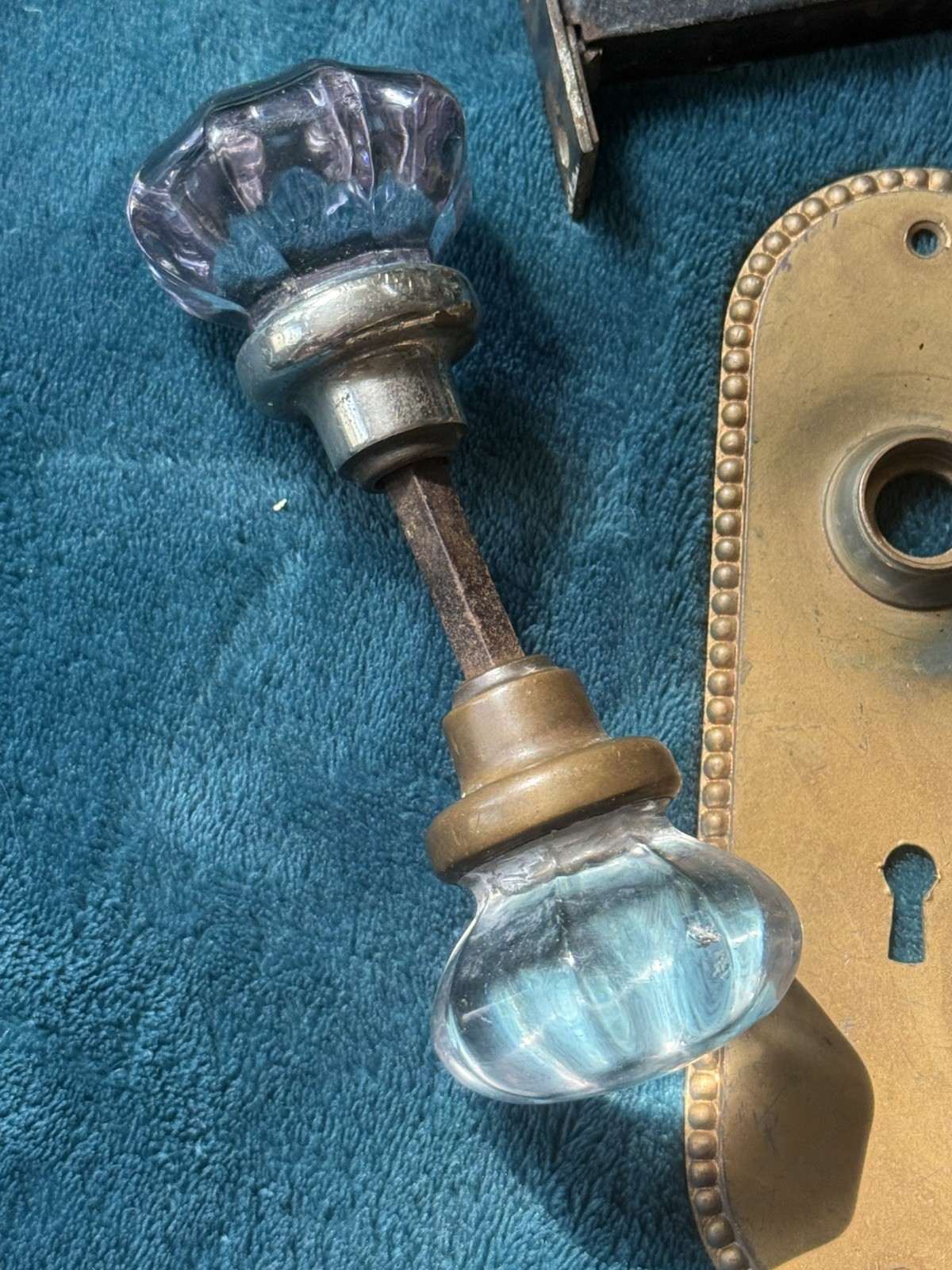 Mixed Lot Escutcheons, Glass Knobs and Antique Vintage Mortises