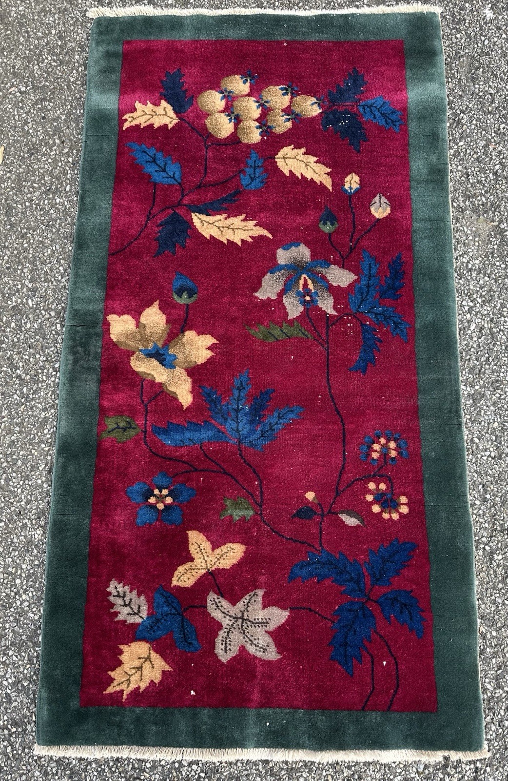 Ci 1920’s ANTIQUE ART DECO CHINESE WALTER NICHOLS RUG 3×5.10 HEALTHY EVEN PILE