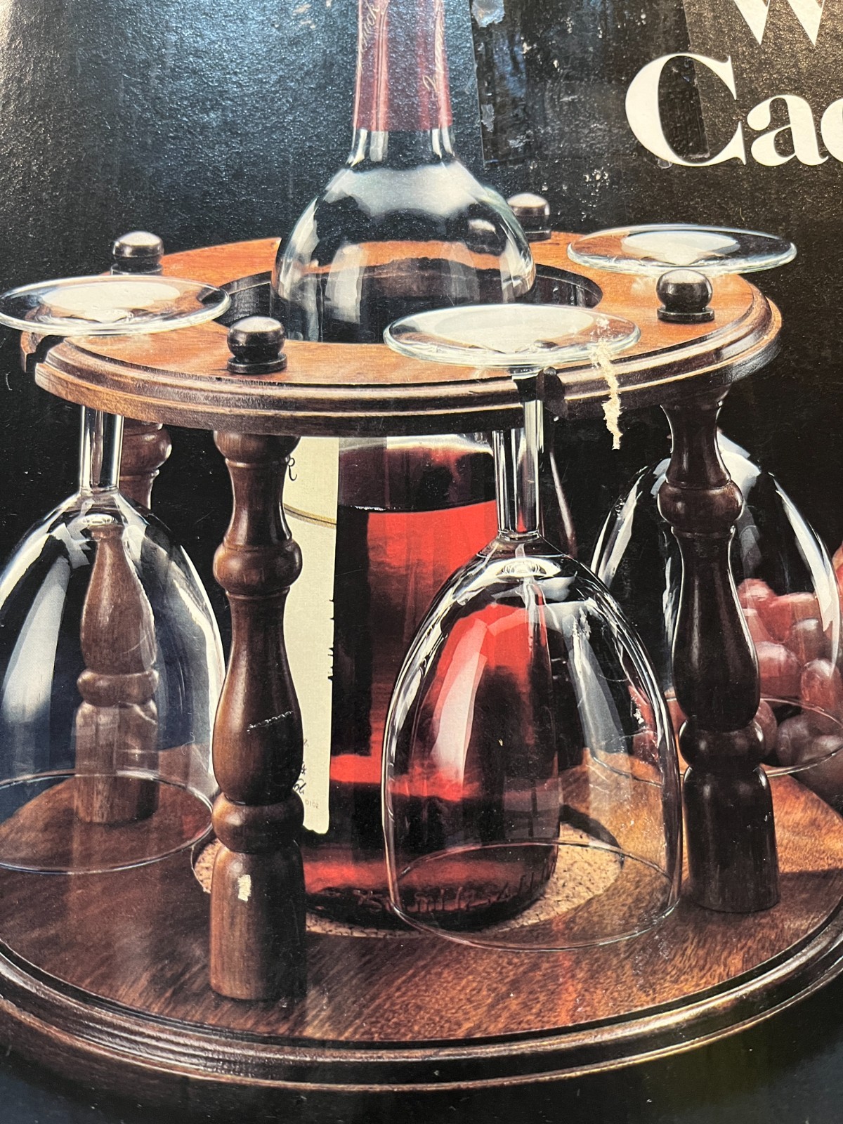 LEVEL DRINKING WINE CADDY CUP HANGER CLEAN DISPLAY BOTTLE HOLDER LAZY SUSAN SERV