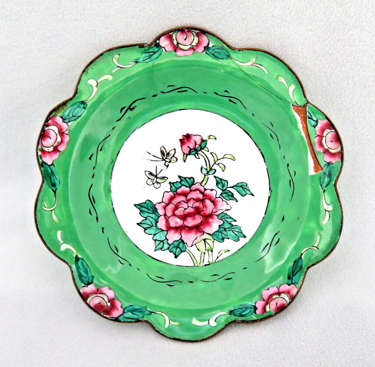 Chinese Enamel Ring Dish / Pin Tray
