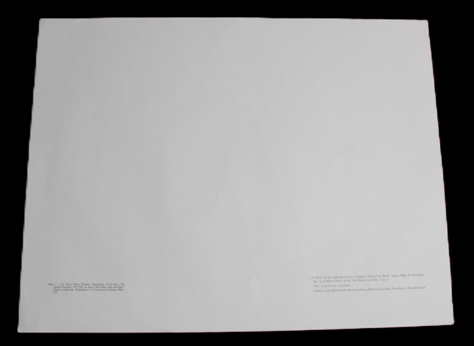 ATLANTIC OCEAN MAP (WESTERN OCEAN) 1775 THE U.S. DEPARTMENT OF THE NAVY 1972
