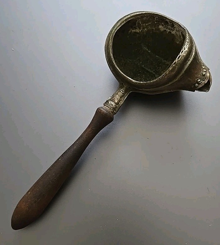 Rare Antique Circa 1900s P&B Paye And Baker Tea Leaf Bag Strainer Wooden Handle
