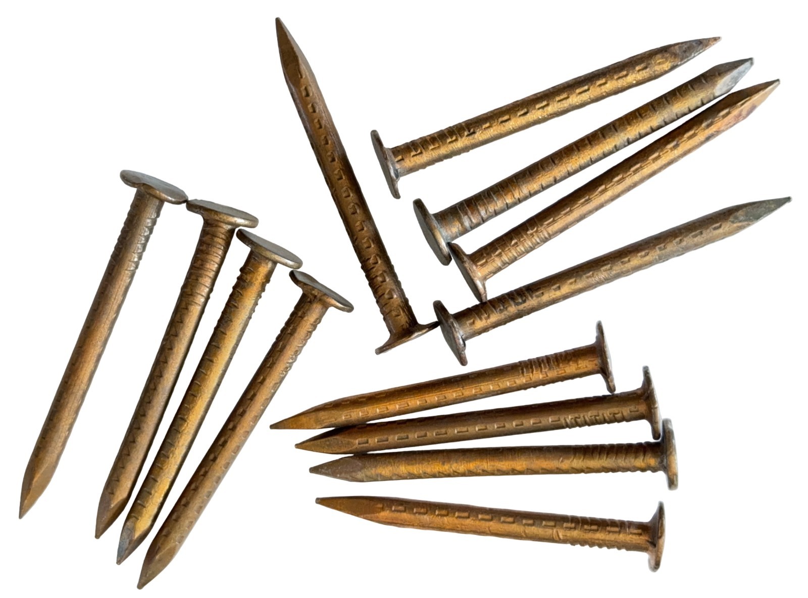 3” Solid Copper 13 Nails 1/2” Round Flat Head Vintage Crafting Roofing Flashing