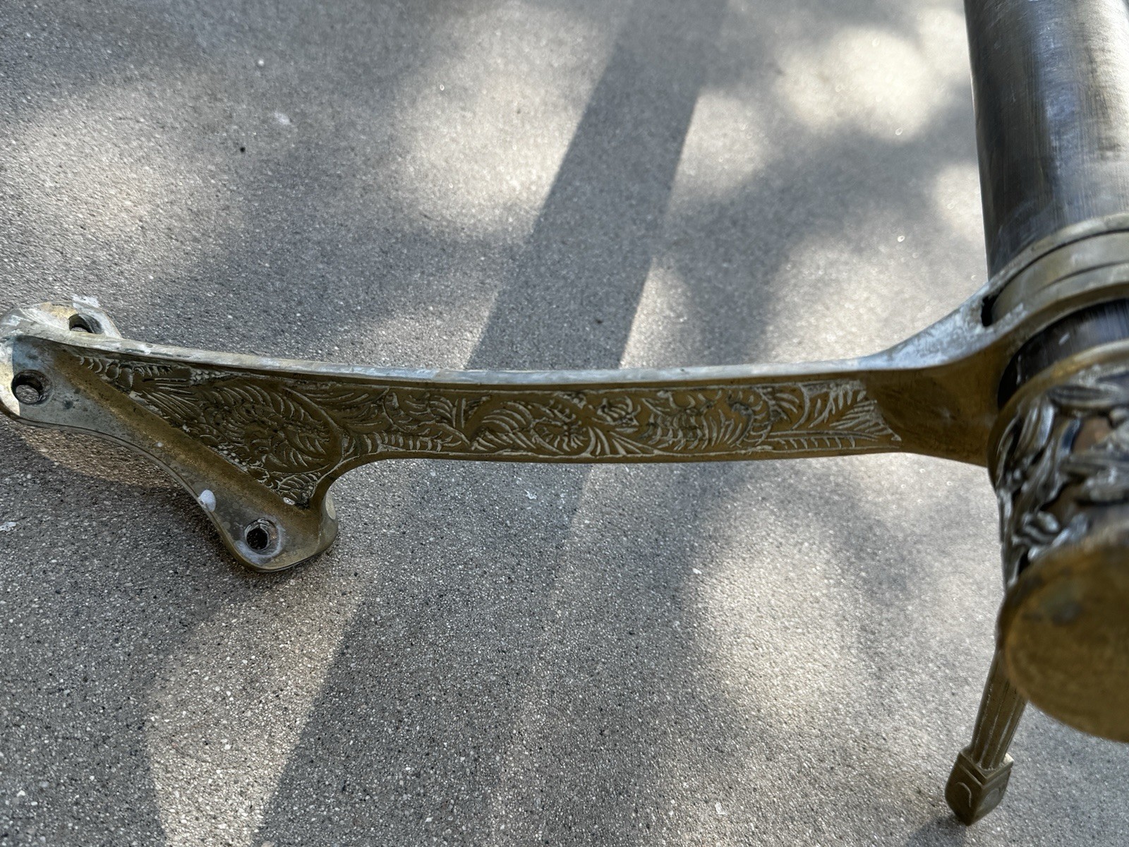 Vintage 2in Solid Brass Bar foot rail rest 54″ inch