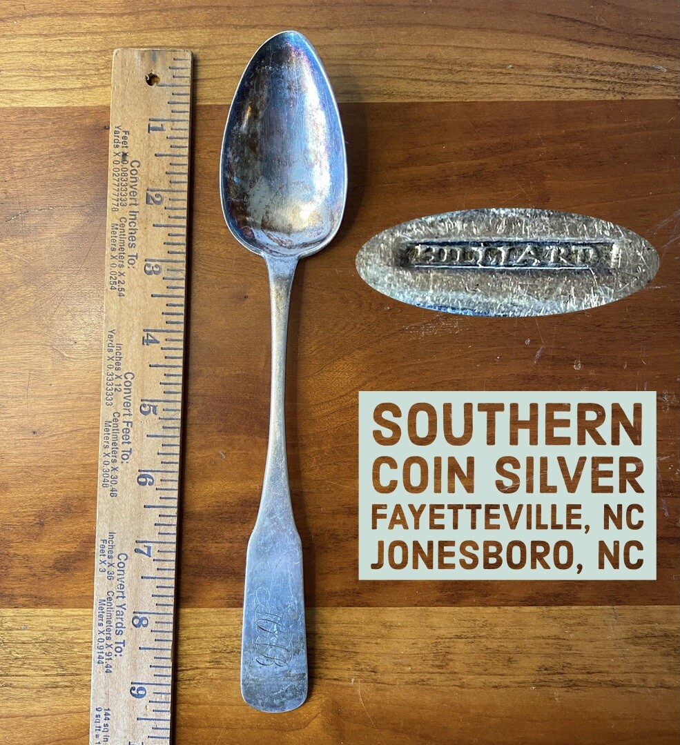⭐️Southern American Coin Silver⭐️ Serving Spoon William Hilliard Fayetteville NC