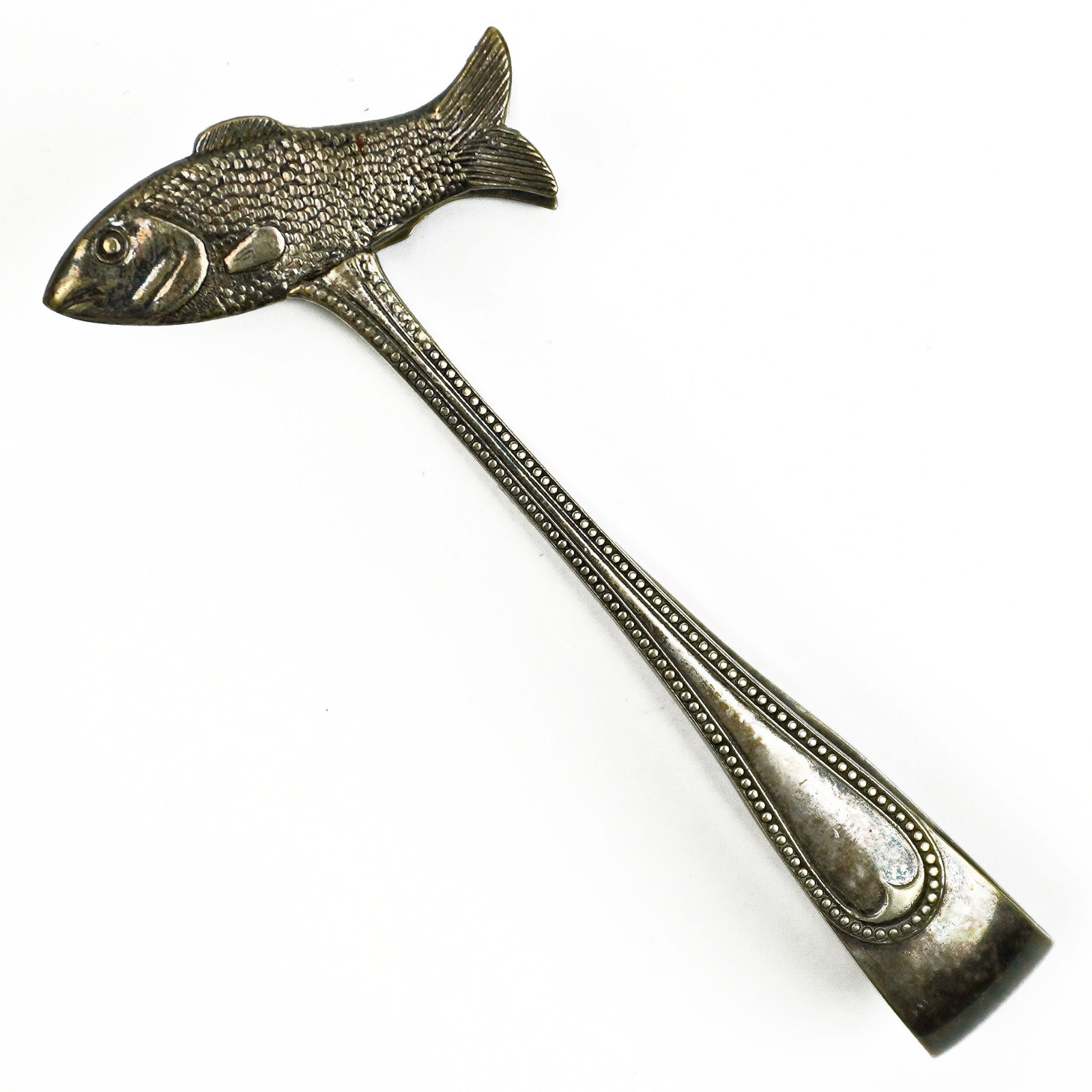 Antique c. 1900’s English Silver Plate Figural Fish Sardine Tongs