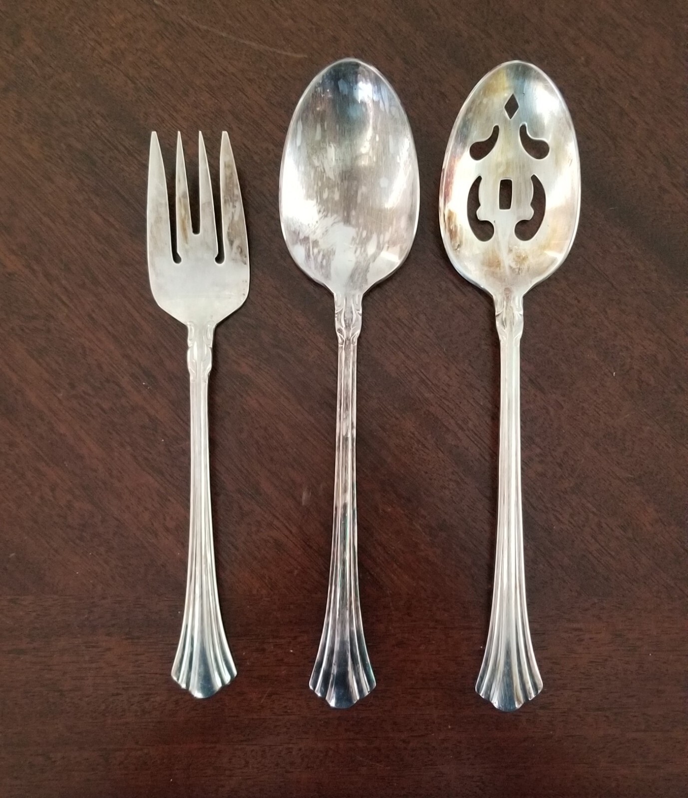 3 Serving Pieces Supreme Cutlery By Toole “Classic Plume”