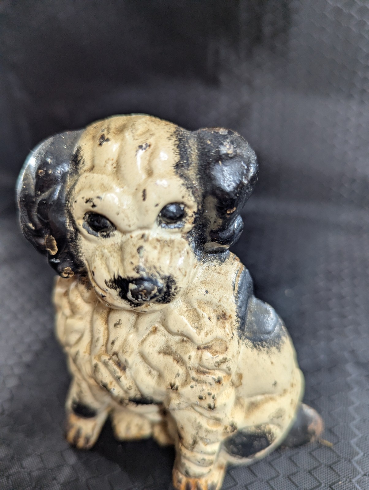 Cast Iron Spaniel Dog Doorstep Small Vintage Heavy 4.5 in Home Decor In BU12 V
