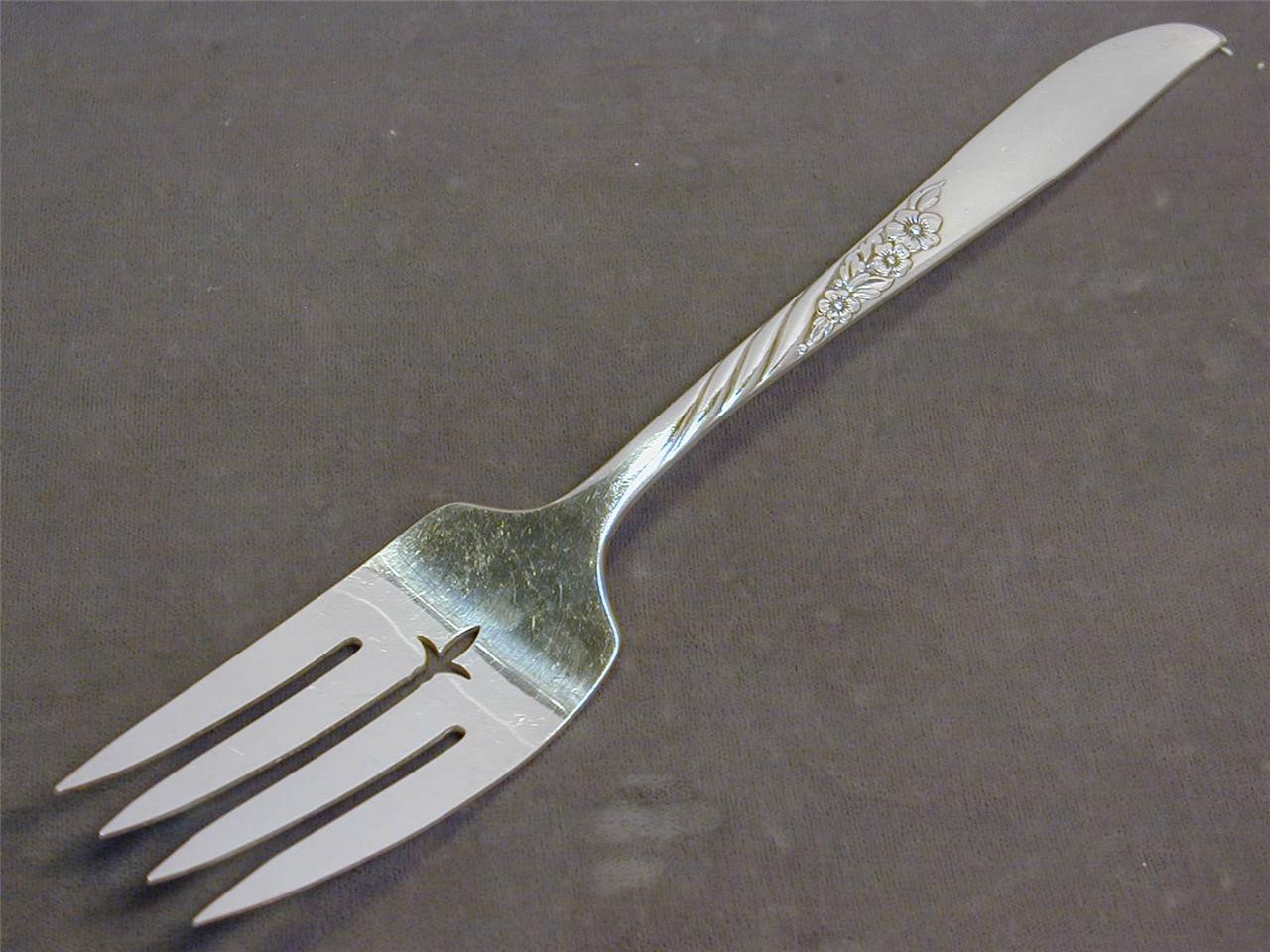 Oneida Wm.A Rogers Silverplate Always / Wildwood 8 1/2” Cold Meat Fork 1958