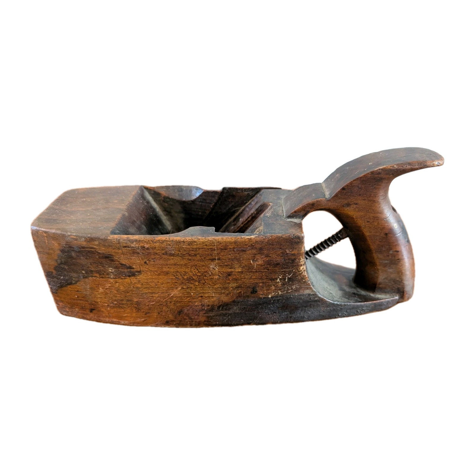 Scarce Antique JS White 1840s 1850s Wooden Handled Coffin Shape Wood Plane AS IS