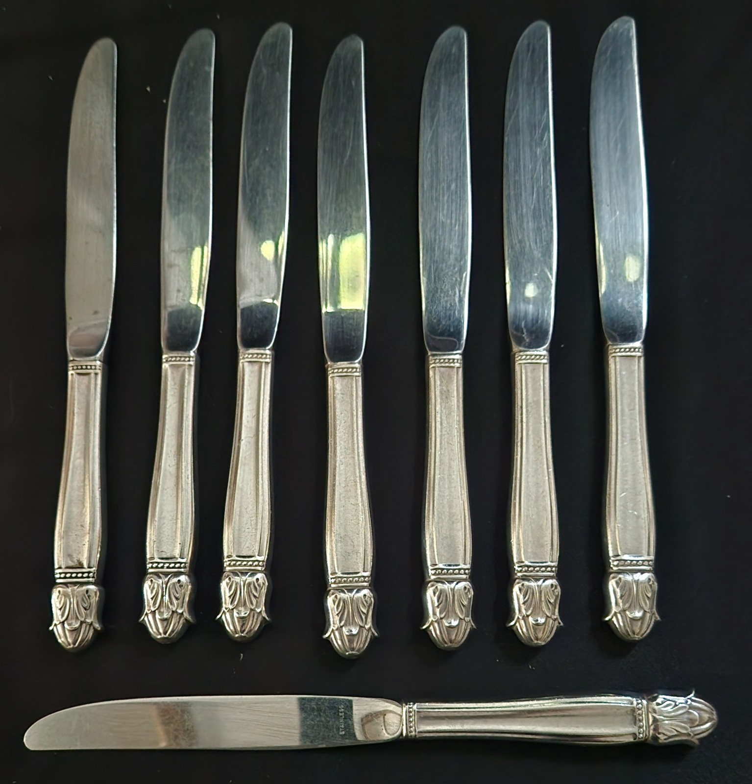 Vintage Holmes & Edwards “Danish Princess” Pattern Silverplate Dinner Knifes