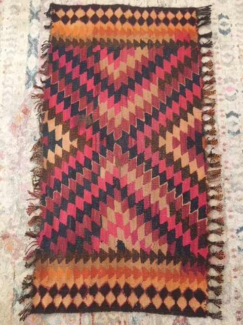 Kurdish Hand-Woven Kilim Rug 47.5 x 25.5 inches